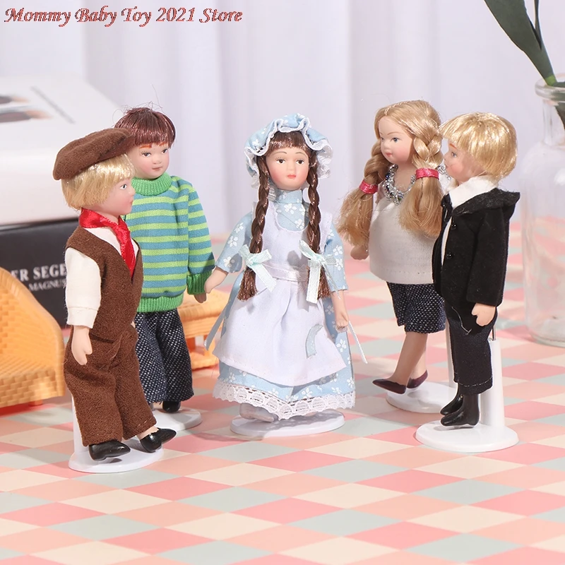 1:12 Lėlių gražūs Miniatiūriniai Porceliano Lėlės Modelis Little Pretty Girls, Boys