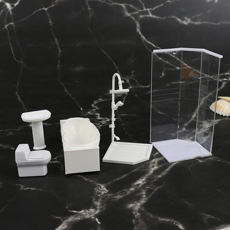 1:25 Miniatiūriniai Lėlių Vonios Kambarys Nustatyti, Dušo Kambarys, Tualetas, Vonia Kriaukle Modelis Žaislas