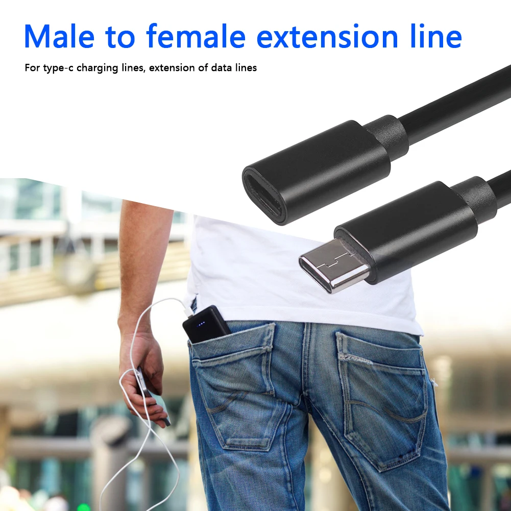 1,5 m, Tipas-C, Vyrų ir Moterų Pratęsimo Kabelis USB 3.1 Duomenų Įkrovimo Jungtį, Aliuminio Oksidas Shell Plug