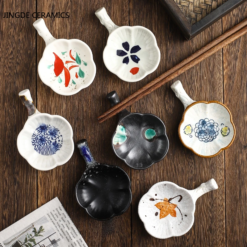 1 vnt Japoniška Keramika Cinkavimas Patiekalų Gėlių Formos Suši Cinkavimas Padažas su Actu Patiekalas, Čili, Pagardinti Patiekalą Namų Stalo Reikmenys