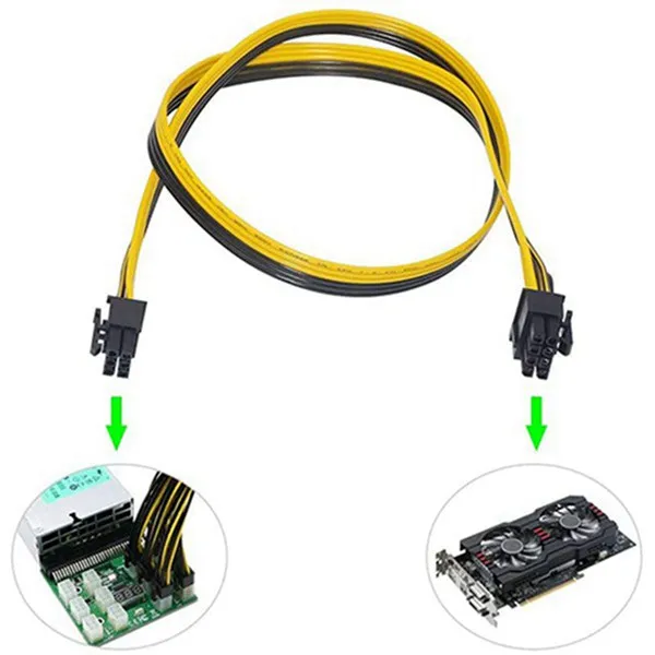 10 Vnt 6 Pin PCI-E 8-Pin(6+2) PCI-E (Vyrai (Vyrų), GPU Maitinimo Kabelis 70cm Vaizdo Kortos Kasybos Serverio Breakout Valdybos
