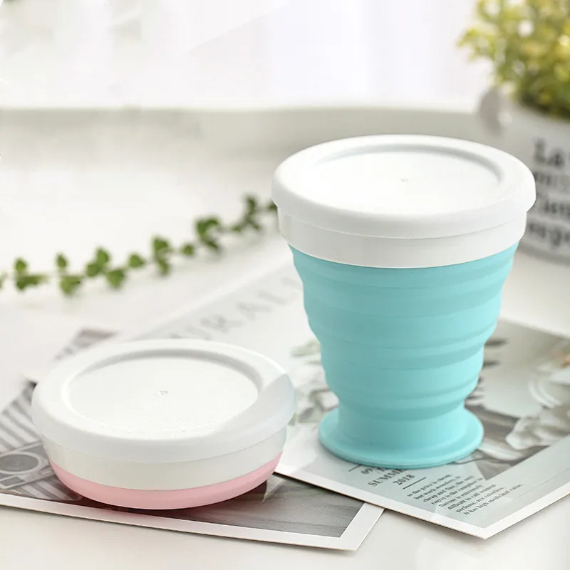 100-350ML Silikono lankstymo vandens puodelį suspaudimo Nešiojamų Pienas, kava Drinkware Lauko kempingas, kelionės, Sporto Valgomasis Prekes