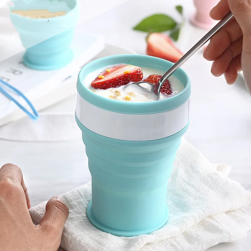100-350ML Silikono lankstymo vandens puodelį suspaudimo Nešiojamų Pienas, kava Drinkware Lauko kempingas, kelionės, Sporto Valgomasis Prekes