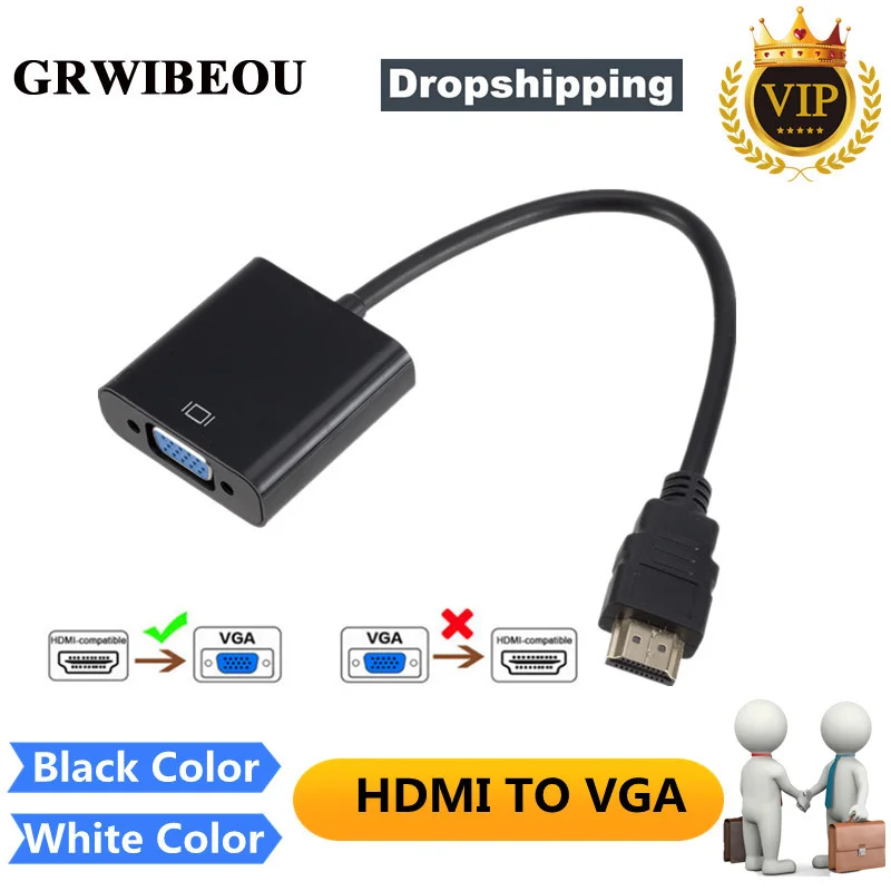 1080P HDMI suderinamus į VGA Adapteris Skaitmeninio-Analoginio Keitiklio Kabelį Skirtą Xbox PS4 PC Nešiojamas TV Box prie Projektoriaus Displayer HDTV