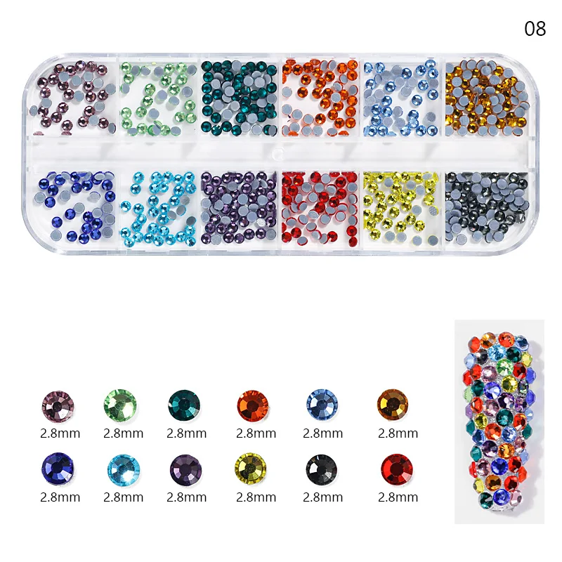 10Styles Neon įvairiapusės Cirkonio Deimantai,Širdies,Perlų, Granules, 1-10mm AB/Balta/Spalvinga Kristalų NailARTS 3D cirkonio 14H