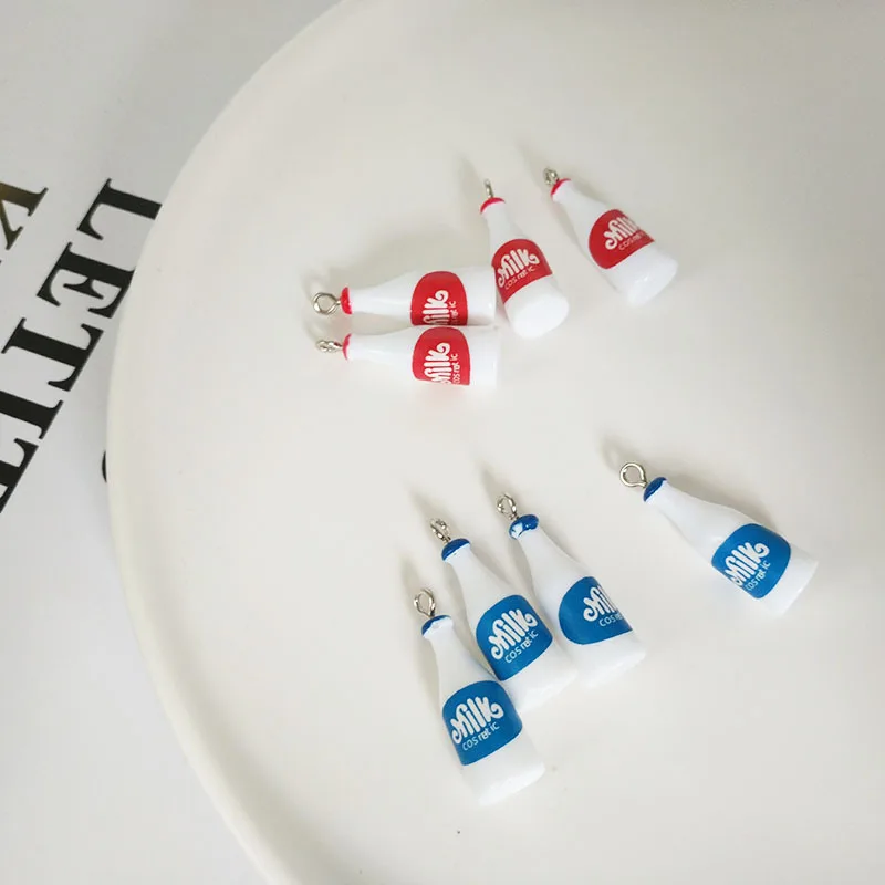 10vnt Nauji Mielas Imituojamas 3D Pieno Butelis Dervos Pakabukai Plūduriuojantis Pakabukas Išvadas Padaryti 