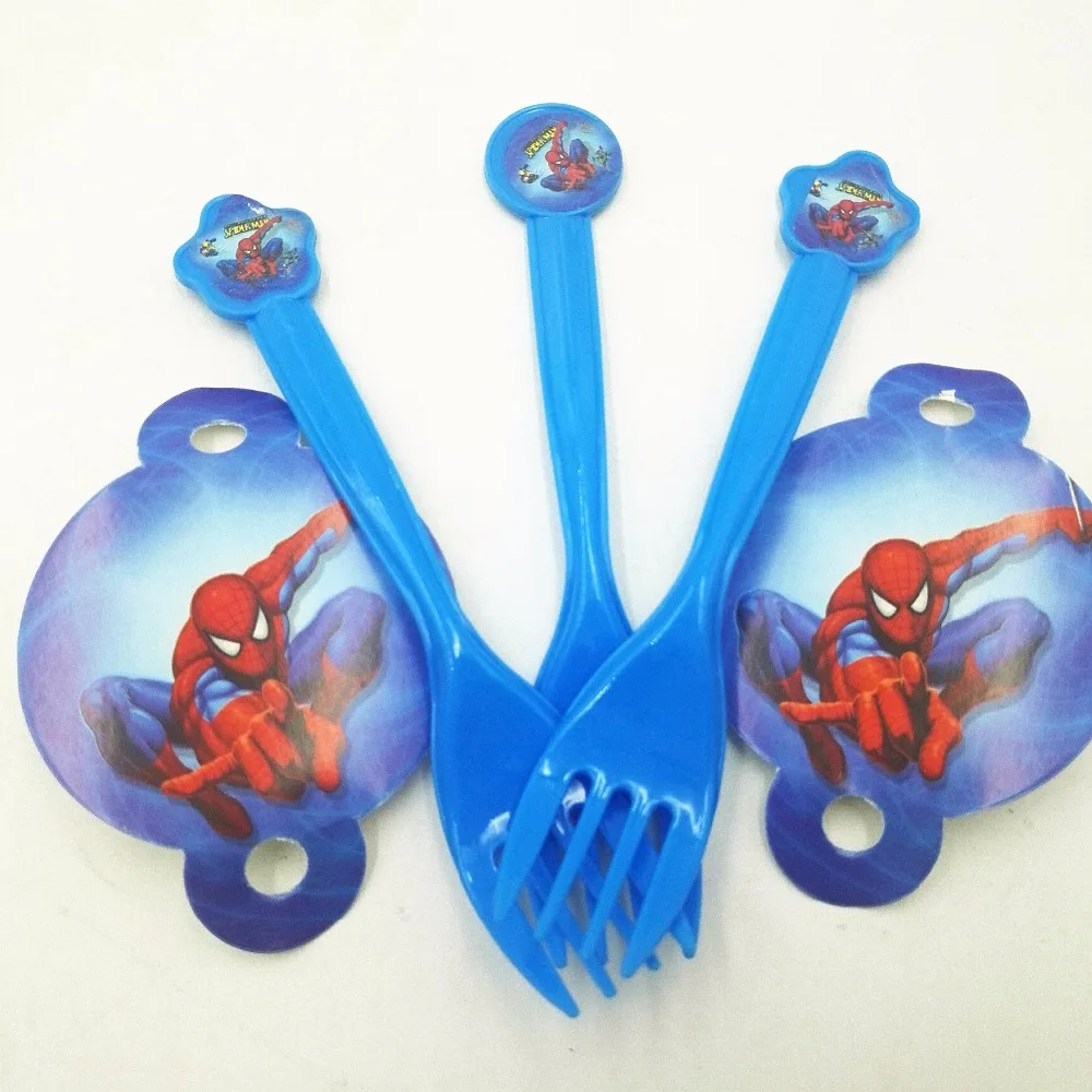 10vnt žmogus-Voras Šalies Prekių Vaikams Vienkartiniai Plastikiniai Šakių Vaikų Spiderman Šalis Dekoro Gimtadienio Džiaugtis Atostogų