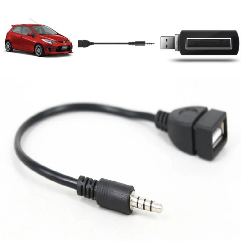 1PC 3.5 mm Male AUX Garso Kištuko Lizdą, USB 2.0 Moterų Keitiklio Kabelį, Laidą Skirtą Automobilinį MP3 Didmeninės
