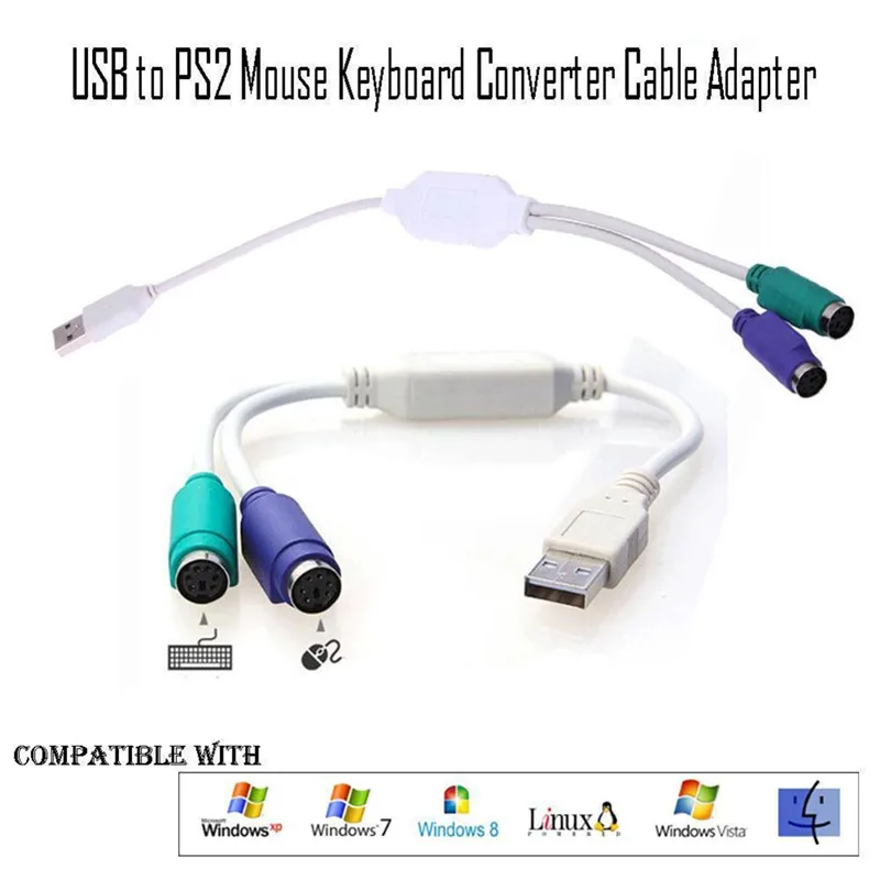 1PC Male USB Į PS/2 Klaviatūros, Pelės Moterų Adapteris USB Keitiklis PC Sony PlayStation2 PS2 Žaidimo Komponentas