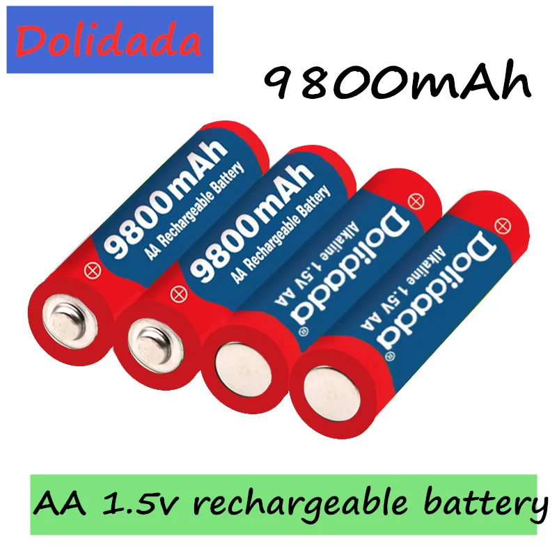 1~24pcs/daug Prekės ženklo AA įkraunamos baterijos 9800mah 1,5 V Naujus Šarminis Įkrovimo batery led šviesos žaislas, mp3 Nemokamas pristatymas