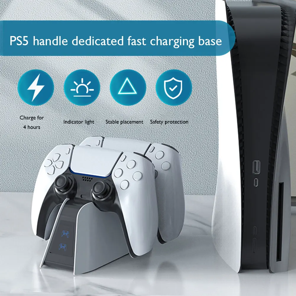 2-Pin Kontaktai Dual Greitas Įkroviklis PS5 Belaidis Valdiklis USB Tipo C Krovimo Doko Stotis PlayStation5 Kreiptuką Gamepad