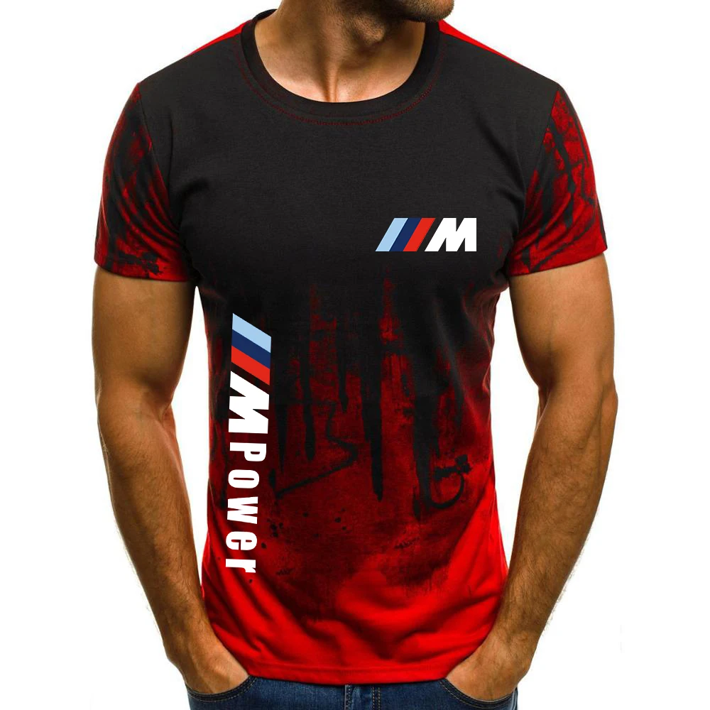 2021 BMW M Sporto Vasaros Individualų Marškinėliai, vyriški marškinėliai 3D Išspausdintas Viršų vientisos Spalvos Apvalios Kaklo marškinėliai Atsitiktinis Hip-Hop Vyrų Laisvas