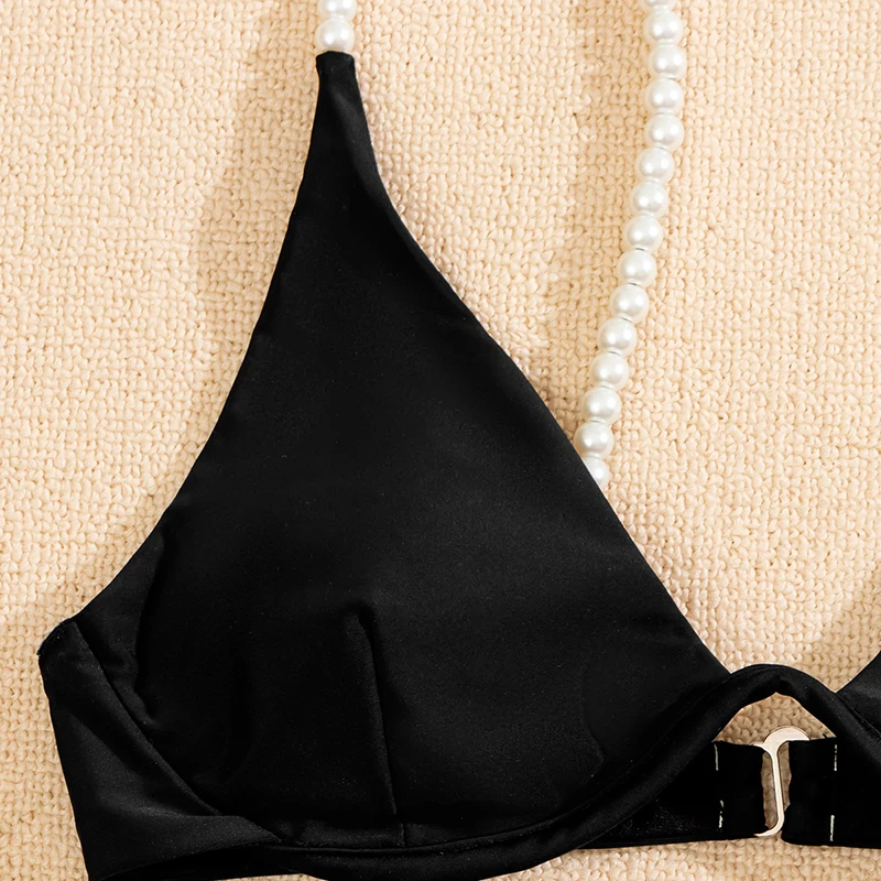 2021 Liemenėlių push up bikini komplektas Kietų kratinys maudymosi kostiumėlį moteris Aukštos sumažinti maudymosi kostiumėliai, Juodos spalvos maudymosi kostiumas, Paplūdimio drabužiai Plaukimo Kostiumas