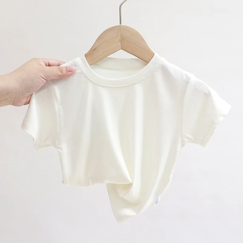 2021 m. vasarą naujas vyrų ir moterų kūdikių trumparankoviai marškinėliai vientisas vaikų marškinėliai kieto spalvų vaikiški drabužiai