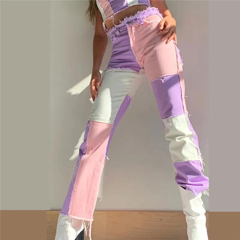 2021 Mados Kratinys Tiesiai Moterų džinsus Baggy Derliaus Aukšto Juosmens Draugų Džinsinio audinio Kelnės Nelaimę Streetwear Kelnės
