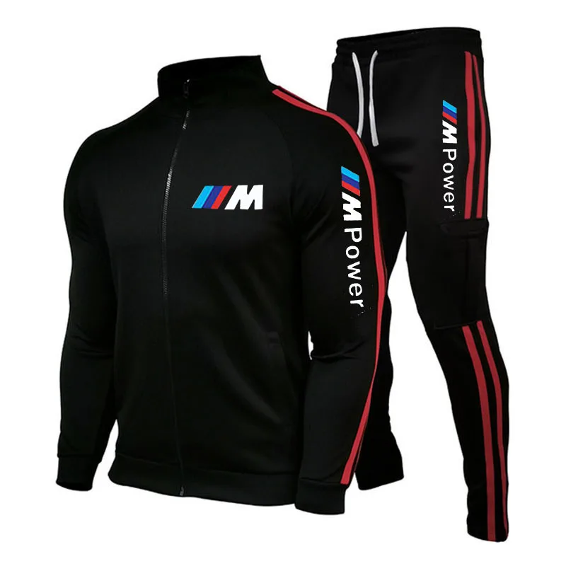 2021 naujas BMW M vyrų futbolo kostiumo užtrauktuką hoodie + kelnės dviejų dalių atsitiktinis sekti pavyzdžiu vyrų sportinės gimnastikos prekės ženklo drabužių spo