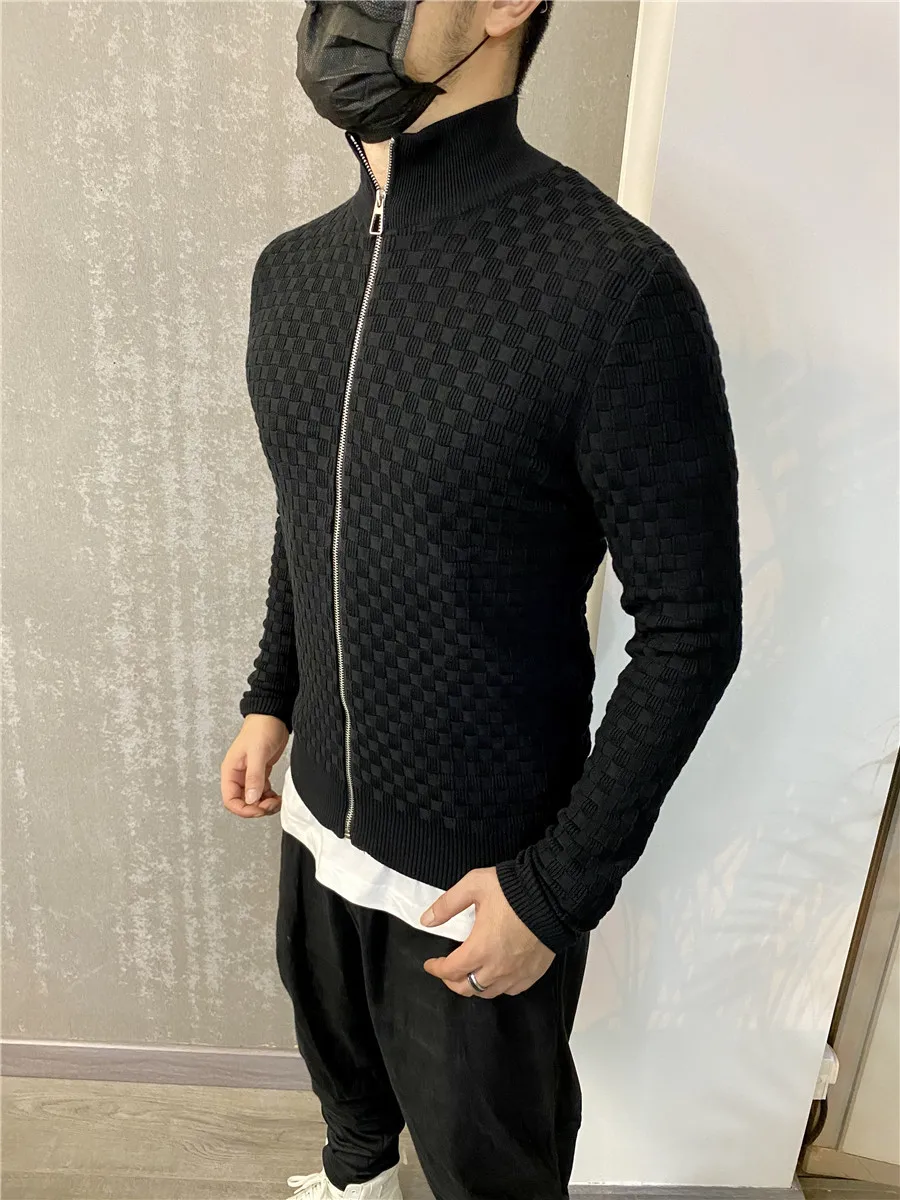 2021 Naujos tekstūros vyrų užtrauktukas cardigan vyrų megztinis j6003