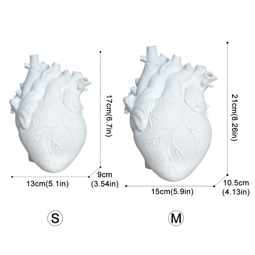 2021 NAUJOS Širdies Formos Vaza Dervos Žmogaus Širdies Skulptūra Sodinamoji Darbalaukio Ornamentu Kūrybos Dovanos namams, Sodo Dekoro