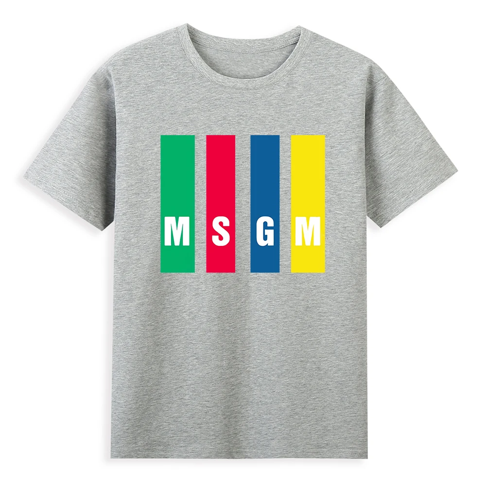 2021 Vasaros MSGM Marškinėliai Mados Prekės ženklo Prabangių Vyrų Geriausiai parduodamų Medvilnės spausdintą Modelio Viršų