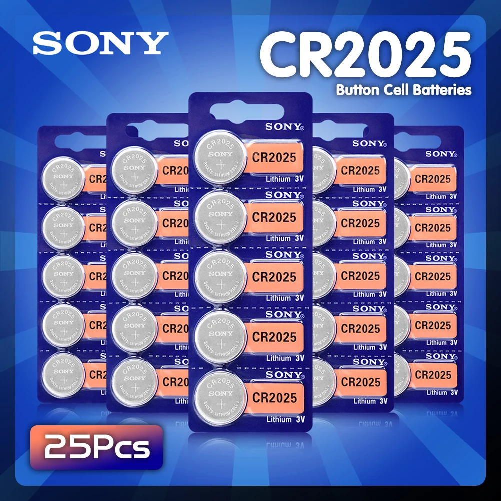 25Pcs Sony 3V cr2025 Ličio Mygtuką Cell Baterijos cr 2025 ECR2025 DL2025 Monetos Baterija Žiūrėti Skaičiuoklė Masto