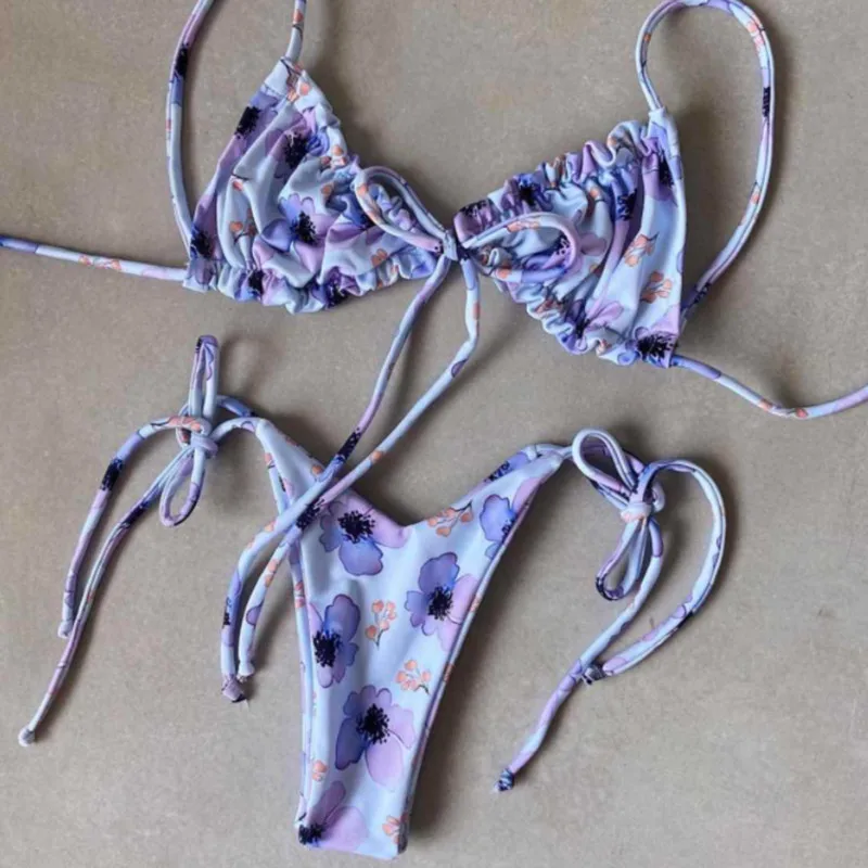 26 Spalvos 2021 Stebėjimo Seksualus Drugelis Spausdinti Bikini Micro Bikini Nustatyti Moterų Maudymosi Kostiumėliai, Užrišti Push Up Kamšalu Micro Maudymosi Kostiumas