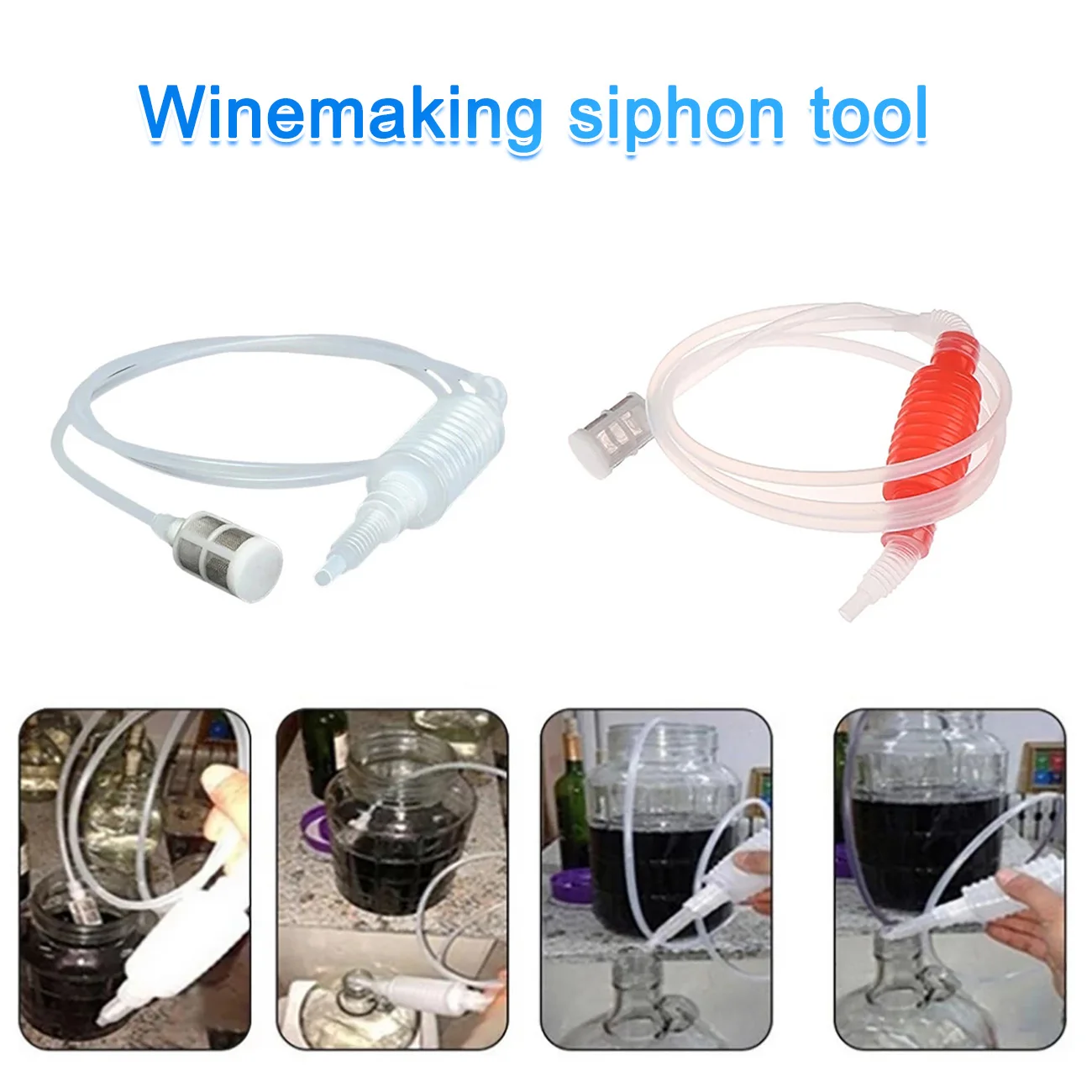2M Plastiko Užvirinti Syphon Skysčio Sifonas yra Maisto Klasės, Alkoholio Distiliuotojui Filtro Vamzdis Įrankių Rinkinys Maišytuvas Virtuvės Vyno Aksesuarai
