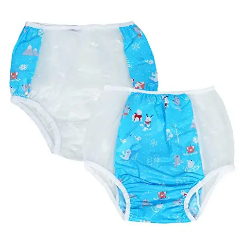2VNT abdl suaugusiųjų kūdikių kelnės nelaikymas elastinės juostos plastiko daugkartinio naudojimo kelnaitės ddlg PVC mažai vietos pampers sauskelnes kelnaites, 5