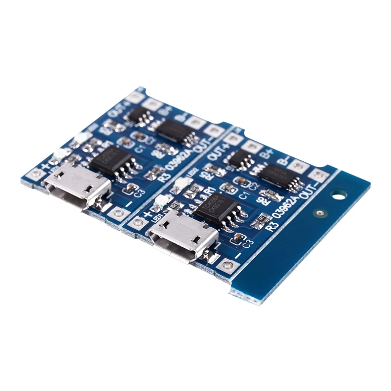 2VNT Blue Micro USB 5V 1A 18650 Ličio Baterijos Įkrovimo Valdyba