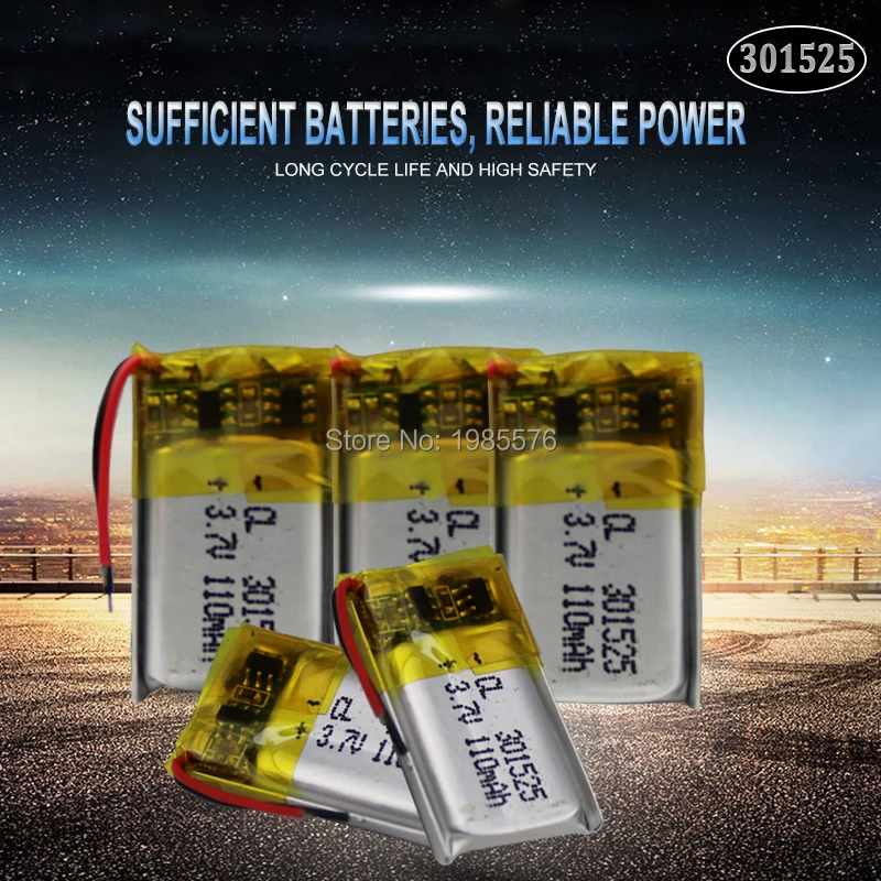 3.7 V 110mAh 301525 ithium polimero baterijos GPS PSP MP3 MP4 MP5 DVD mažų žaislų, baterijos, Bluetooth laisvų rankų Li-ion Cell baterijos