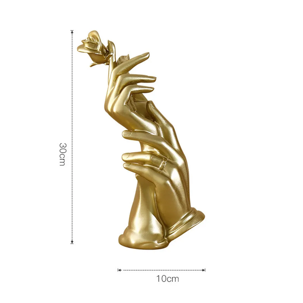 30cm Rankiniai Rose Skulptūra Aukso Dervos Paprasta Šiuolaikinės Darbalaukio Baldai, TV Spintelė Kambarį Apdaila Housewarming Dovana