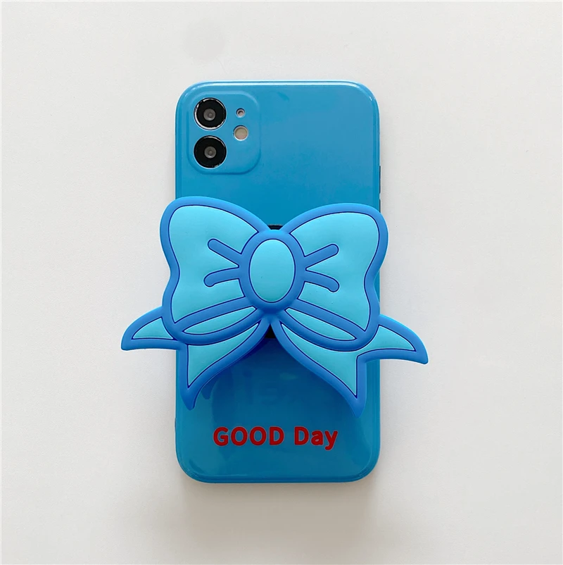 3D Blue lankas-mazgas laikiklio stovas telefono dėklas skirtas iphone 11 12 Pro Max X 10 XS Max XR 7 8 plius Lizdo dangtelį coque mergina dovana