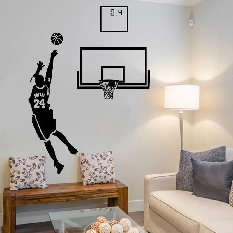 3d kobe žaisti krepšinį sienų lipdukai namų dekoro nuimamas superhero sienų lipdukai vaikų kambarys