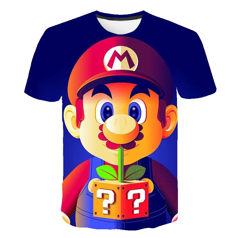 3D Mario Vaikų Berniukų T Marškinėliai trumpomis Rankovėmis Vaikų Mergaičių Print T Marškinėliai, poliesterio Vaikai Populiariausių Super Mario Viršūnes Tee 2021