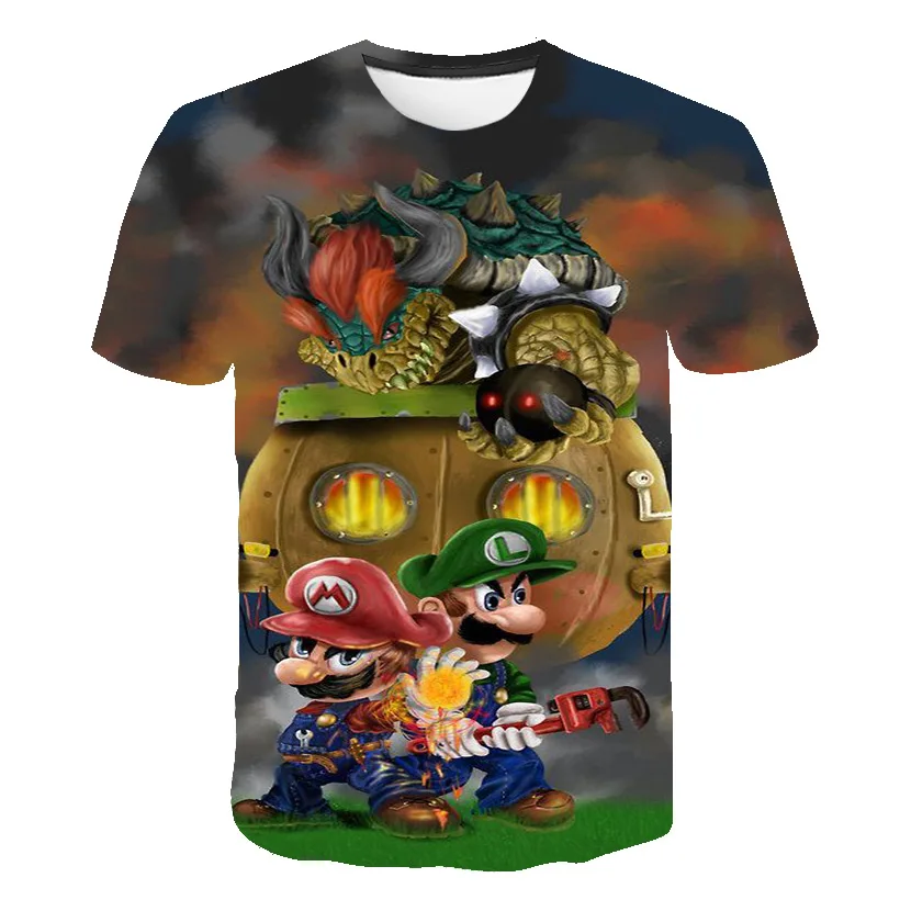 3D Mario Vaikų Berniukų T Marškinėliai trumpomis Rankovėmis Vaikų Mergaičių Print T Marškinėliai, poliesterio Vaikai Populiariausių Super Mario Viršūnes Tee 2021