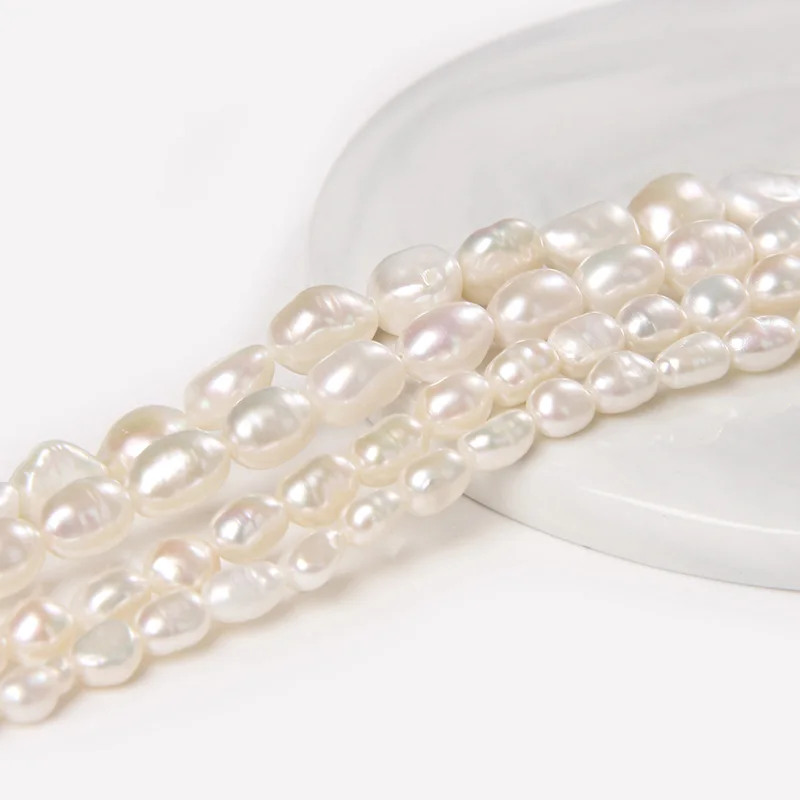 4-9 mm Skylę Tiesiai Natūralios Rausvos spalvos Gėlavandenių Perlų Karoliukai Sklandžiai Blizga Baroko Perlai 