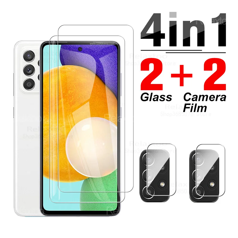 4 in 1 Grūdintas Stiklas Samsung Galaxy A72 5G A71 A70 Screen Protector, Pilnas draudimas Fotoaparato Objektyvą Filmas 