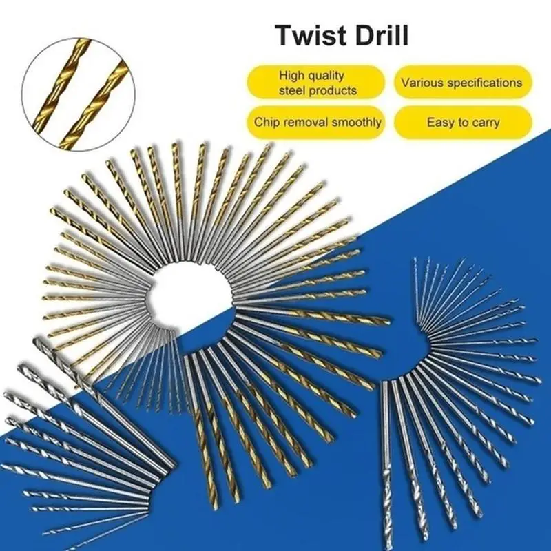 50/25/10vnt greitapjovio Plieno HSS Mini Twist Drill Drill Bits Nustatyti, Medienos apdirbimo, Plastiko Ir Aliuminio 0.5 mm-3.0 mm