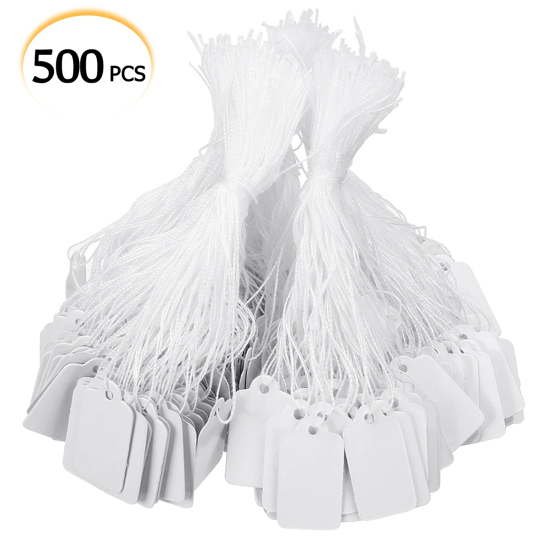 500pcs Praktiškai Tuščią Popieriaus Etiketė Žymeklį String Kaklaraištis 