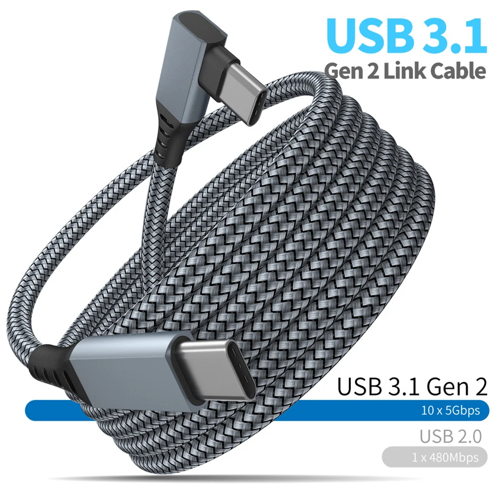 5M Įkrovimo Kabelis VR Ausines USB 3.0 Tipo C 5Gbps Duomenų Perdavimo Laidas VR Duomenų Linija Oculus Quest 2 Priedai