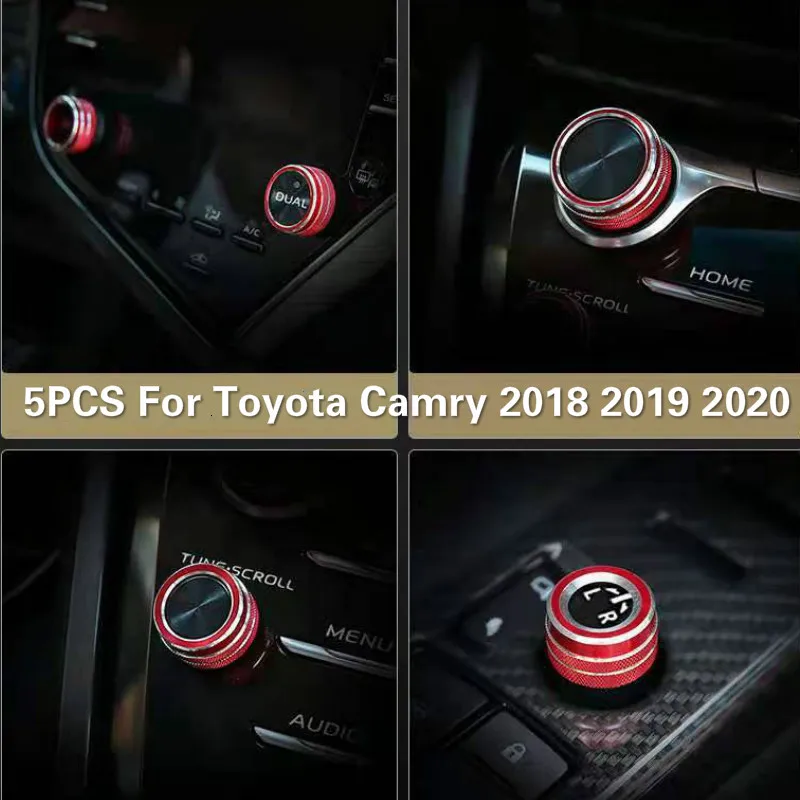5vnt Centras Rankenėles, Oro Kondicionavimo AC Mygtukas+Garso+Funkcija, atlenkiami išoriniai Veidrodėliai Rankenėlę Perjunkite Apdaila Padengti Toyota Camry 2018 2019 2020