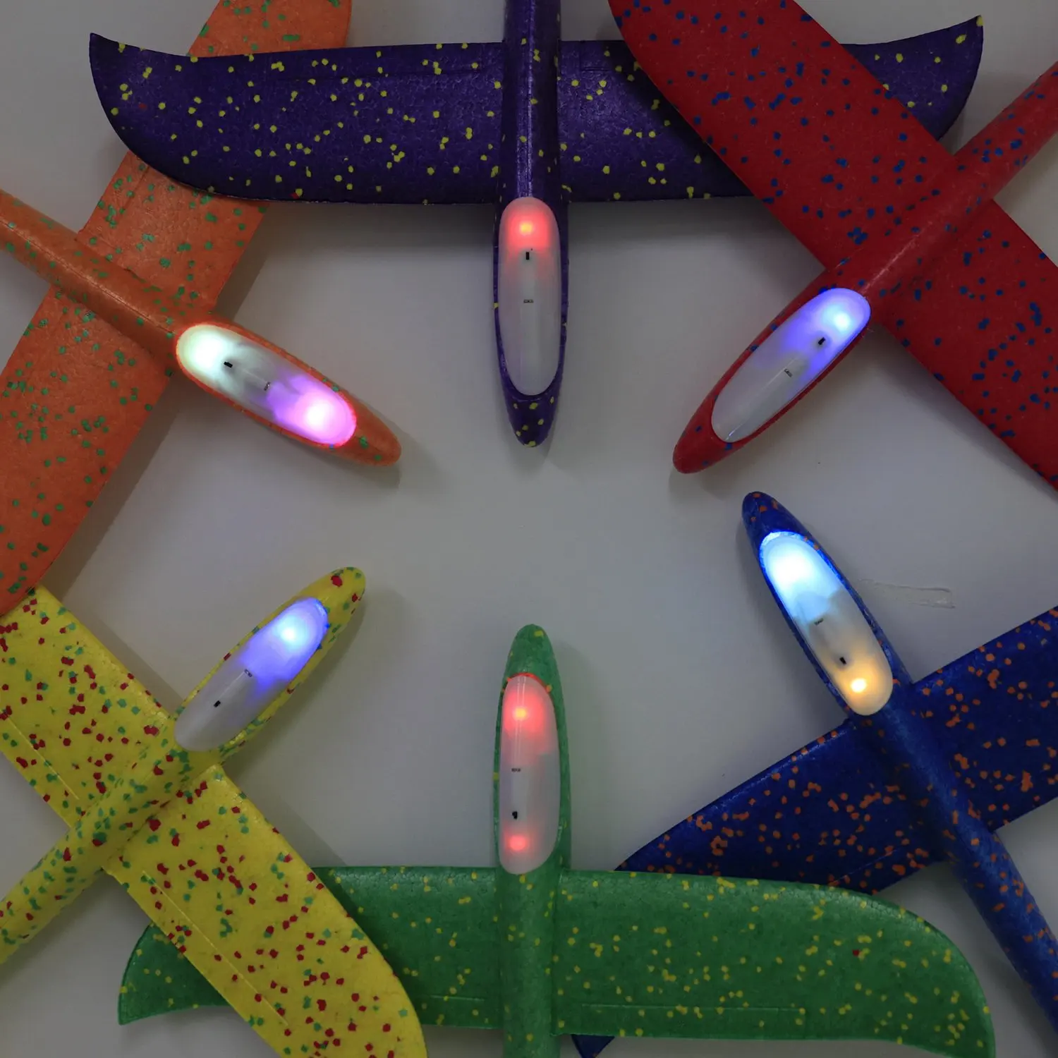 6 VNT. 48cm Putų Ranka Mesti Švyti Lėktuvų Žaislus Vaikams, Lauko LED Skrydžio Režimas Sklandytuvas Inercijos Lėktuvų Modelis