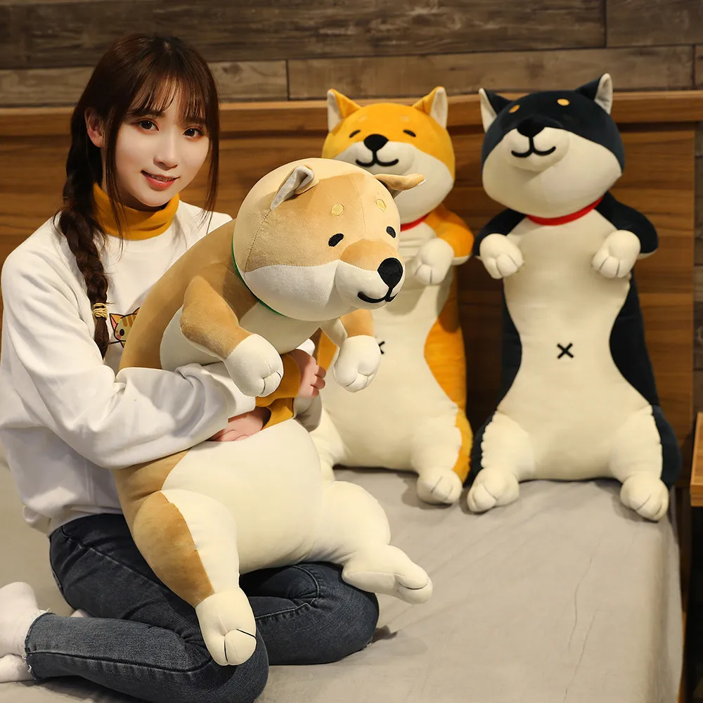 60-120cm Mielas Shiba Inu Šunų & Cat Pliušiniai Žaislai Įdaryti Ilgai Gyvūnų Miego Draugu Pagalvę Lėlės 
