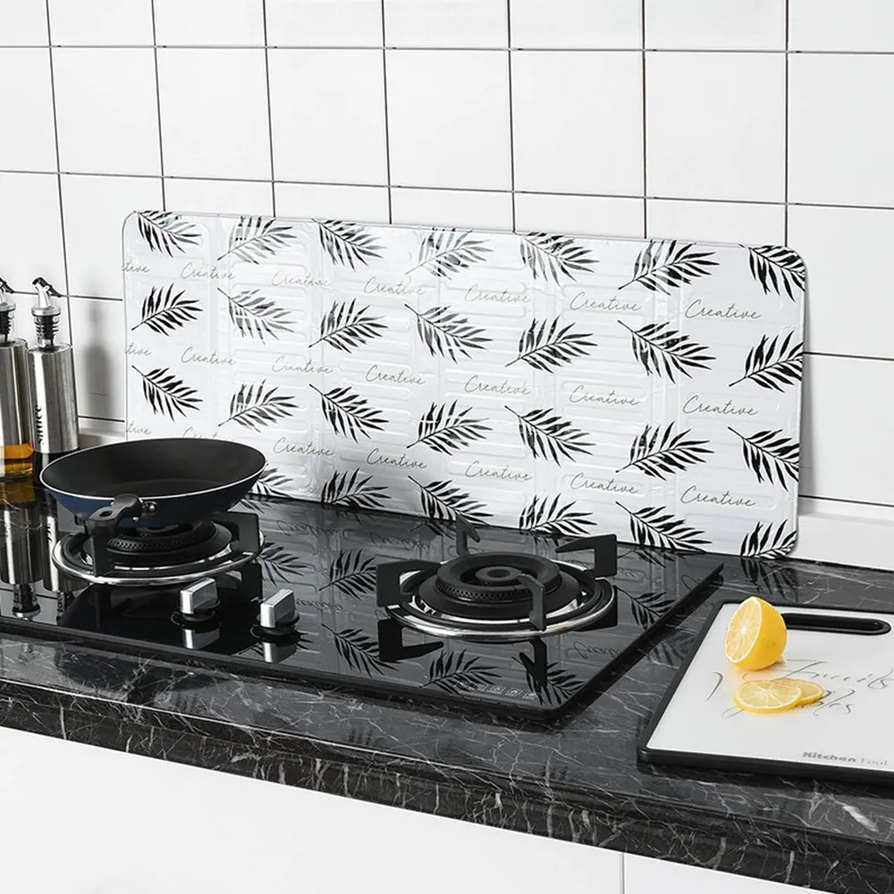 60#Sulankstomas Aliuminio Virtuvėje Dujinė Viryklė Pertvara Plokštės Virtuvės Keptuvėje Aliejų Splash Ekrano Apsaugos Kichen Priedai