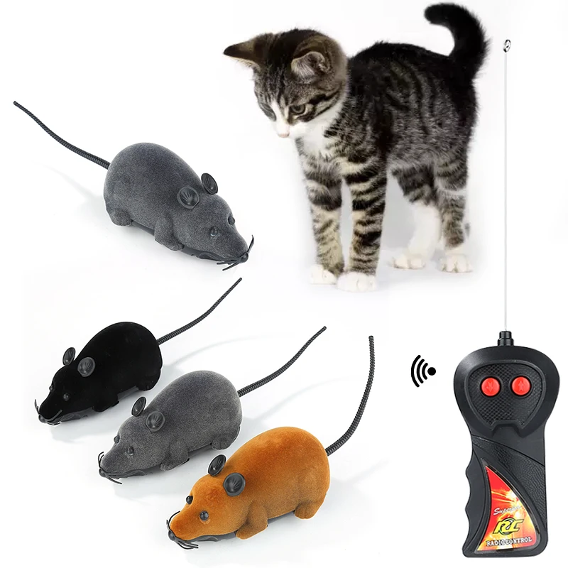 8 Spalvų Belaidžio Elektroninių Nuotolinio Valdymo Žiurkės Pliušinis RC Pelės Žaislas Karšto Flocking Imitavimo Žaislai, Žiurkių, Kačių, Šunų Kačių Mažylis Dovanų