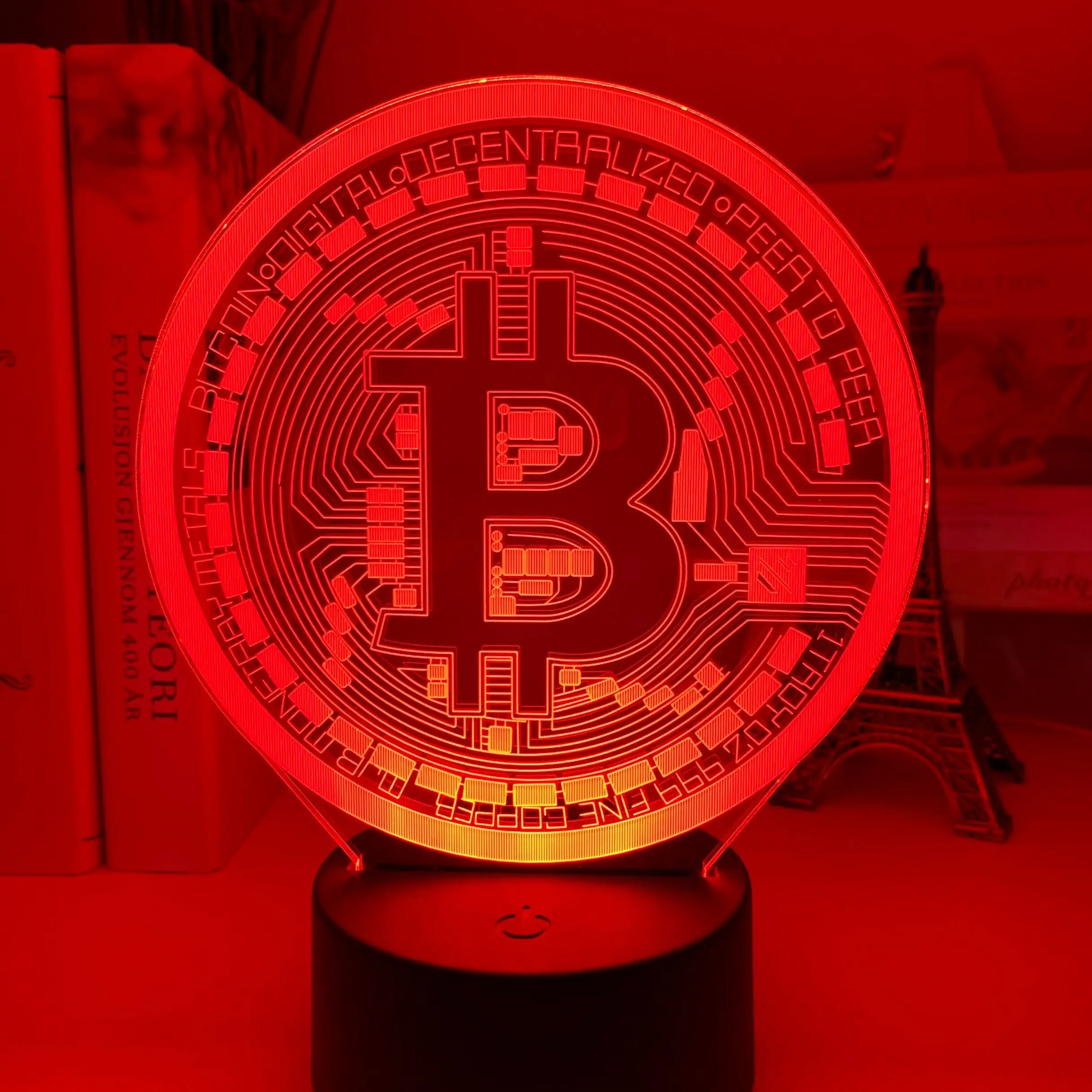 Akrilo Led Nakties Šviesos Bitcoin už Kambarį, Dekoratyvinis naktinė lempa Touch 