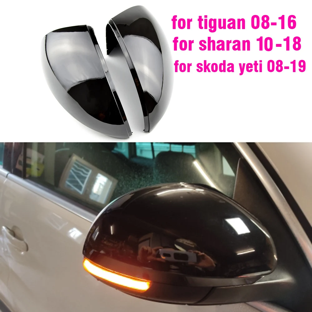 Anglies Pluošto Ryškiai juoda Pusės galinio vaizdo Veidrodžio Dangtelis vw Tiguan 2008-2016 ,dėl Sharan 2012-2018, už Škoda Yeti 2008-2019