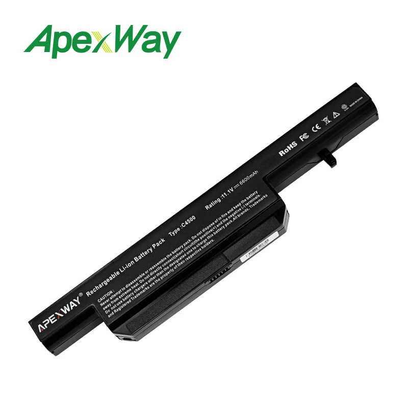 Apexway 6 Ląstelių Nešiojamas Baterija CLEVO C4500BAT-6 GPGB-B5105M C4100 C4500 C4500Q C4501 6-87-C480S-4P4 KB15030 W150ER 4505 W150
