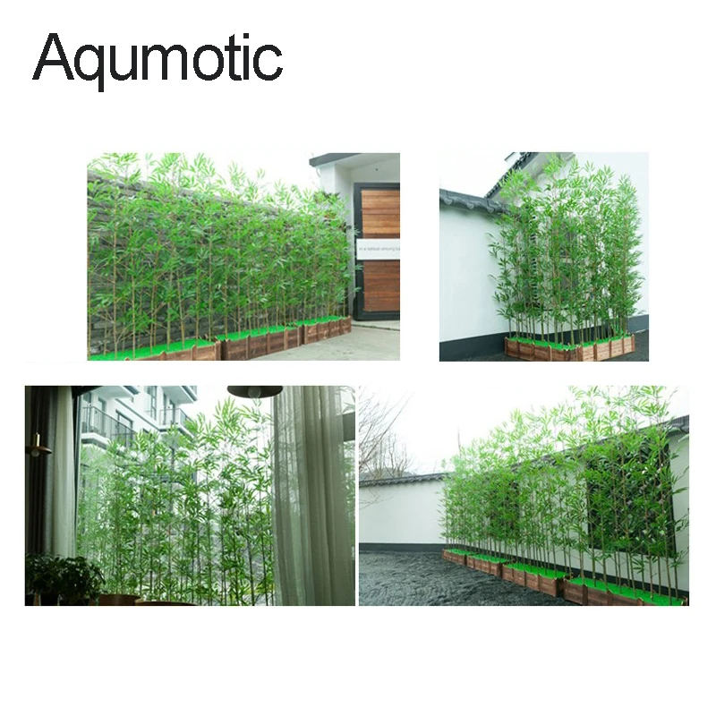 Aqumotic 50 cm(1.64 ft) Nekilnojamojo Bambuko Stiebo su Dirbtinių Lapų Žalia-dirbtiniai Lapai Dideli, Modeliavimo Gėlių Lauke, Kambario Skiriamoji