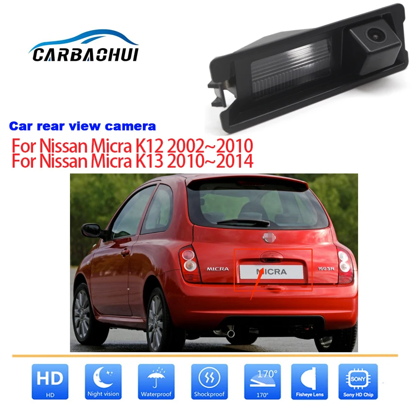 Automobilio Galinio vaizdo Atsargines Grįžtamieji Parkavimo Kamera Nissan Micra K12 K13 2002-2017 HD CCD HD Naktinio Matymo vandeniui aukštos kokybės