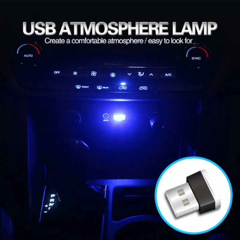 Automobilio LED Lemputė USB Atmosfera Šviesą Hyundai i30 Ix35 Solaris Azera Elantra Didybė Ig Akcentas Santa Fe Verna